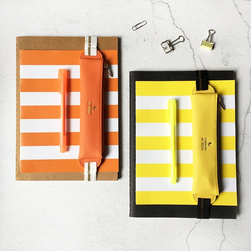 新款色彩設計創意便攜小筆袋 商務休閒文具可固定筆袋 - 鉛筆盒/筆袋 - 其他材質 