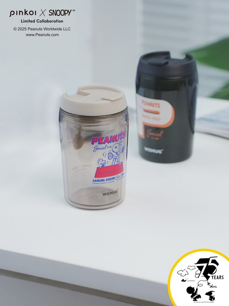 【Pinkoi x SNOOPY】史努比 350ml雙層咖啡杯 防漏超輕聖誕禮物 - 咖啡杯 - 塑膠 多色