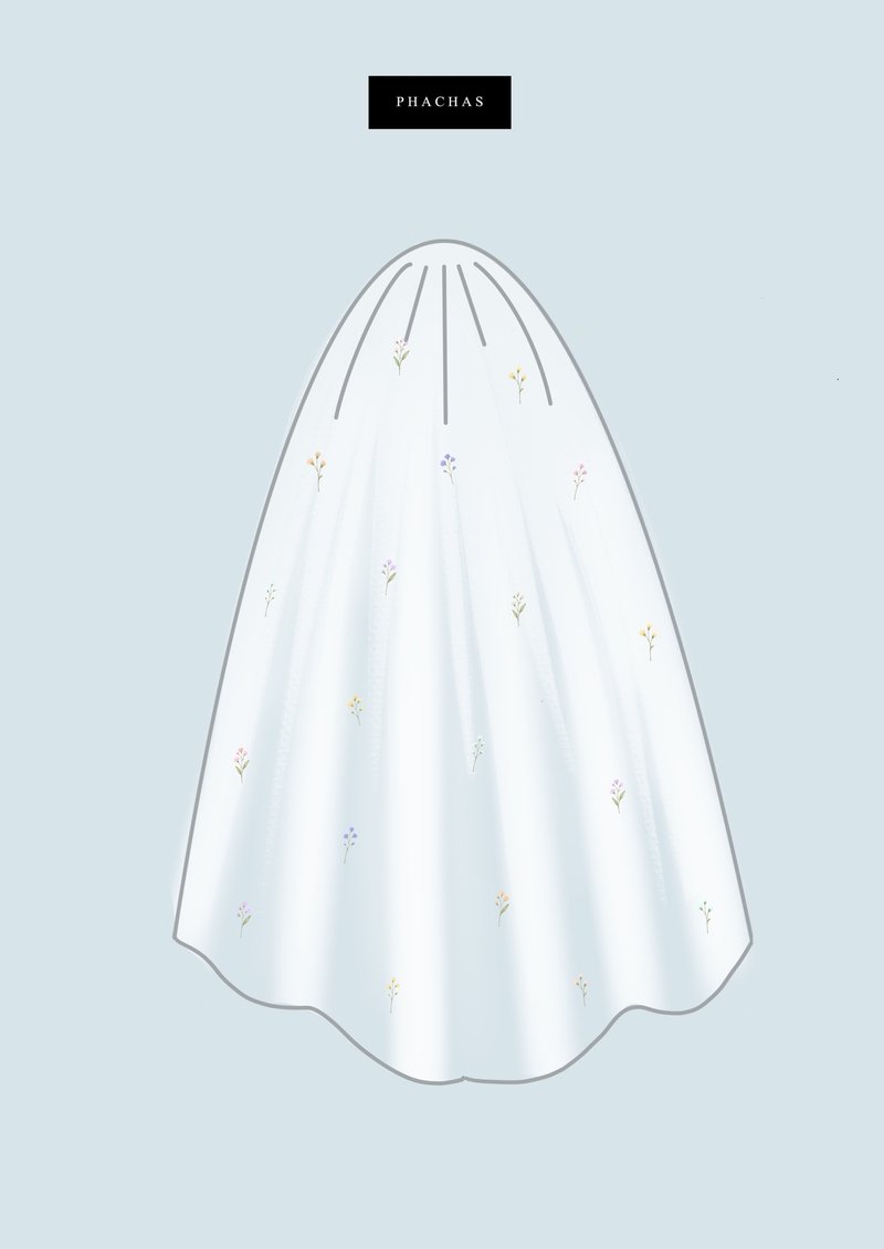 Order Customized Veil - 髮夾/髮圈 - 聚酯纖維 白色