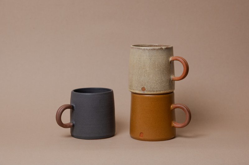 Original color edge series-ceramic mug/coffee cup 330ml microwave/dishwasher/oven safe - Mugs - Pottery Orange