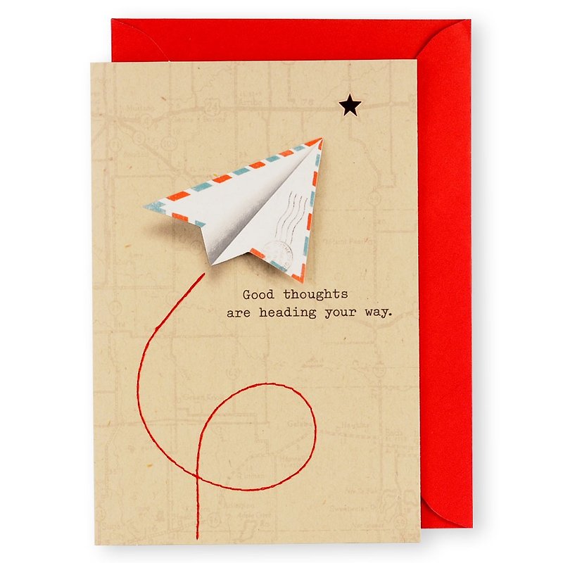 我把信摺成紙飛機朝向你方向前進【Signature經典手工系列】 - 卡片/明信片 - 紙 金色