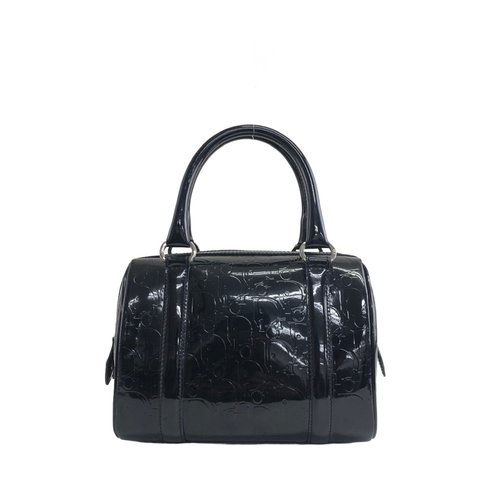 【希少】Christian Dior トロッター パテント ミニボストンバッグ 希少】Christian Dior トロッター パテント ミニボストンバッグ