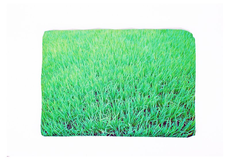水稻---電腦保護套 13吋 - 電腦袋 - 棉．麻 綠色