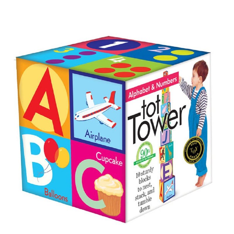 eeBoo Tot Tower 疊疊樂 - 字母及數字 Alphabet - 桌遊/牌卡 - 紙 多色