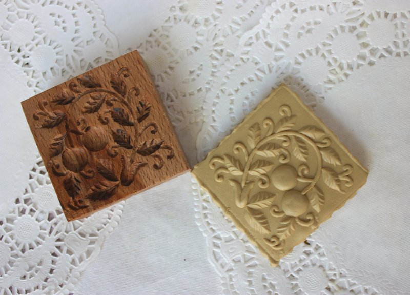 Wooden stamp ,stamp for gingerbread cookies, springerle stamp - 廚房家電 - 木頭 咖啡色