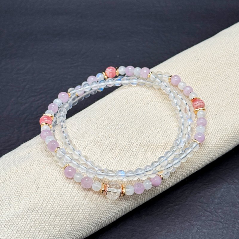 Zen | 108 Rosary Beads Stone Stone Kunzite Manjushri Mantra Heart (White Crystal) - Bracelets - Crystal 