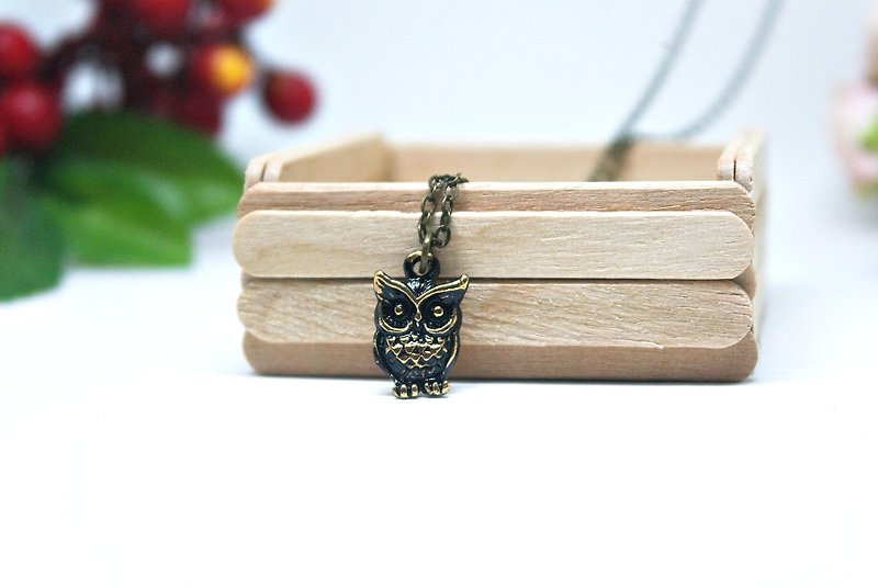 Alloy Necklace - Lonely Owl - Limited X1- - Necklaces - Other Metals Brown