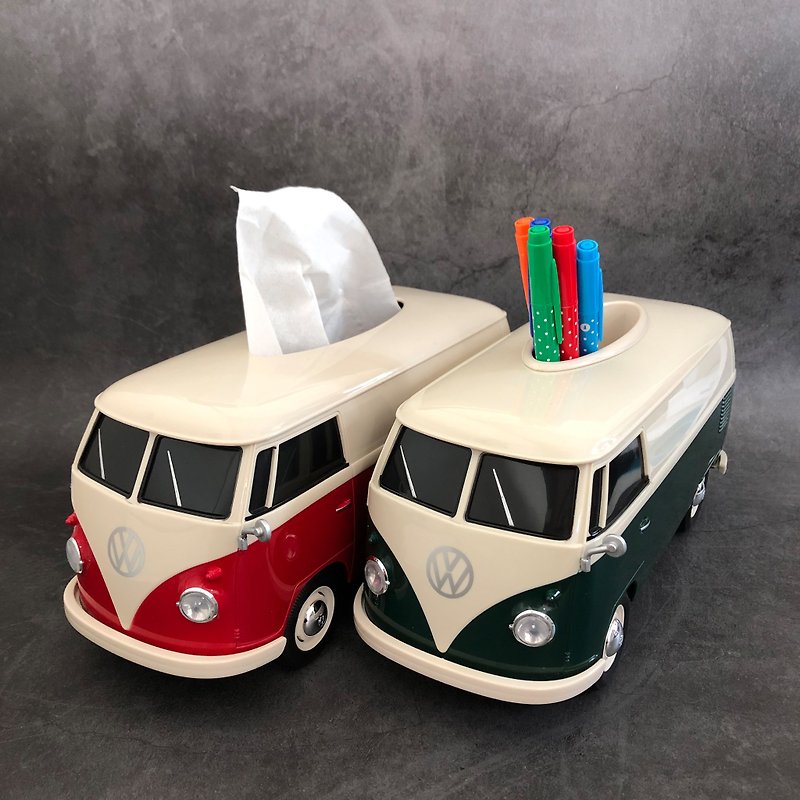 【獨家販售】復古經典1:16 VW T1 Bus車型收納盒雙色别注版套裝 - 紙巾盒 - 塑膠 多色