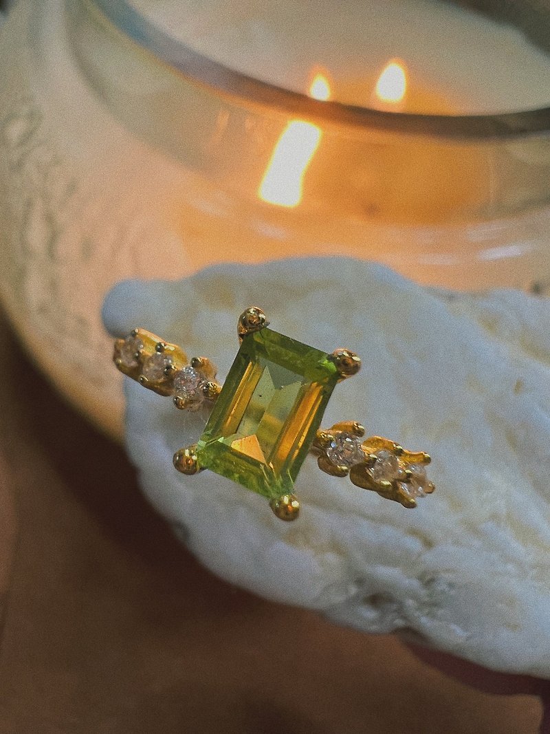 【Suiyu】- Stone/Golden Adjustment Ring - General Rings - Gemstone Multicolor