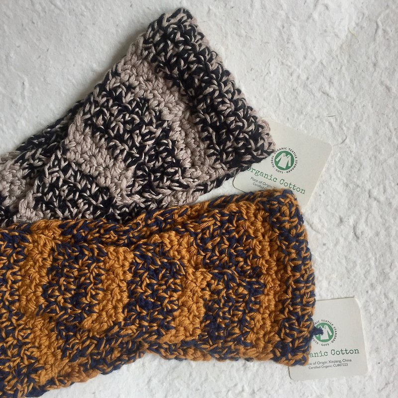 Crochet super wide criss cross headband  |  Organic cotton - Hair Accessories - Cotton & Hemp Khaki