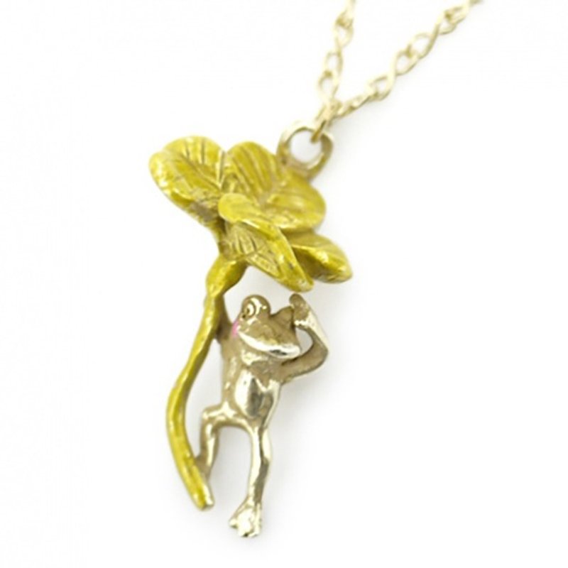 Saori Frog Caricature / Necklace NE203 - Necklaces - Other Metals Yellow