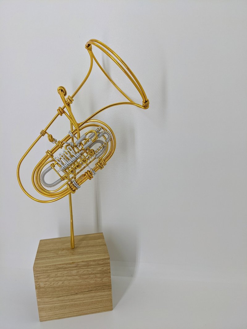 臺灣手作鋁線職人Wire lover 大型擺飾TUBA B&S PT - 擺飾/家飾品 - 鋁合金 