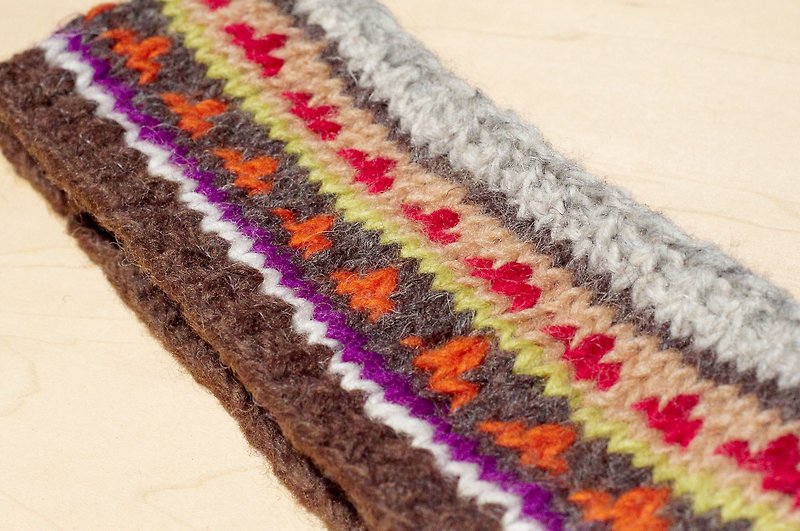 Limited a / colorful hand-woven wool hair band / pure wool woven hair band / boho headband - Totem Cafe World - Hair Accessories - Wool Multicolor