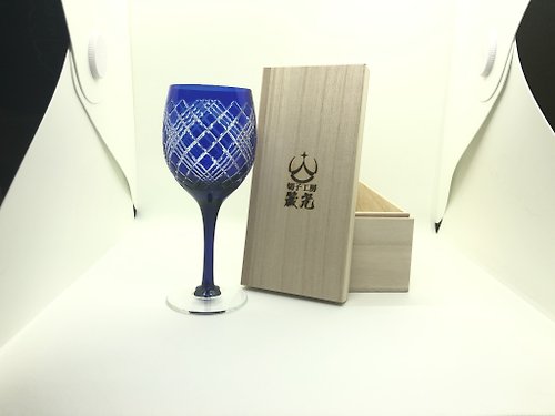 kirikoshinkou~japanese cut glass~ 四つ矢来ワイングラス