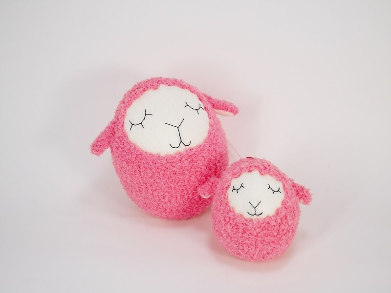 Mini _ fluffy fat corps-Dolly sheep _ year-end surprise - Stuffed Dolls & Figurines - Cotton & Hemp Pink