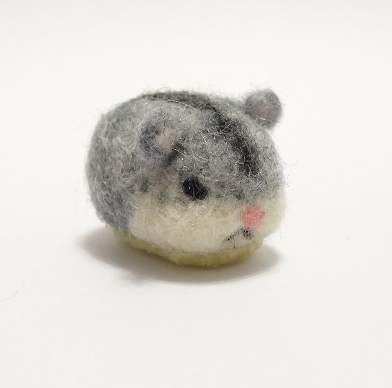 Hamster magnet- Wool felt - Magnets - Wool Gray