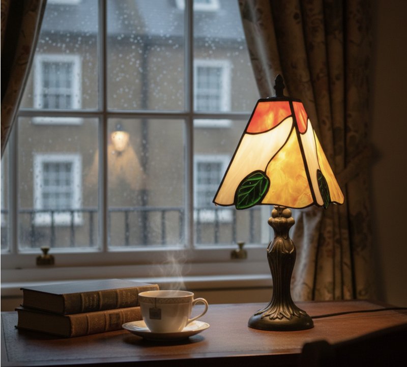 光之葉語 | 現代藝術造型復古鑲嵌玻璃檯燈 - 燈具/燈飾 - 玻璃 多色