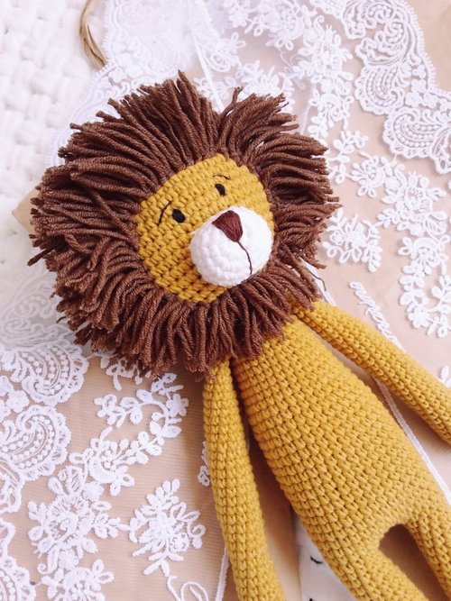 かぎ針編みのライオンニットライオンアフリカンライオンギフトおもちゃ