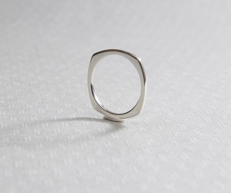 Minimalist geometric arc shaped ring handmade 925 sterling silver ring