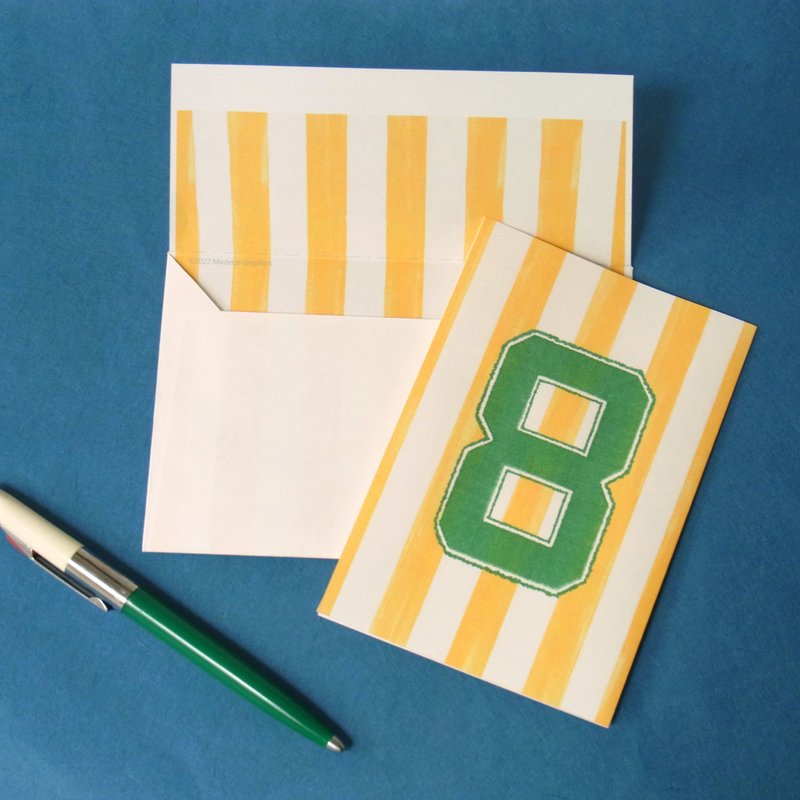 DIYで作るカードと封筒セット【Happy8】オリジナルイラスト/PDFデータ販売/ペーパークラフトを楽しむキット - 電子喜帖/賀卡/邀請函 - 其他材質 