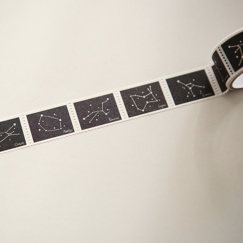 Dailylike Stamp Paper Tape (single roll)-06 constellation, E2D07457 - มาสกิ้งเทป - กระดาษ สีดำ