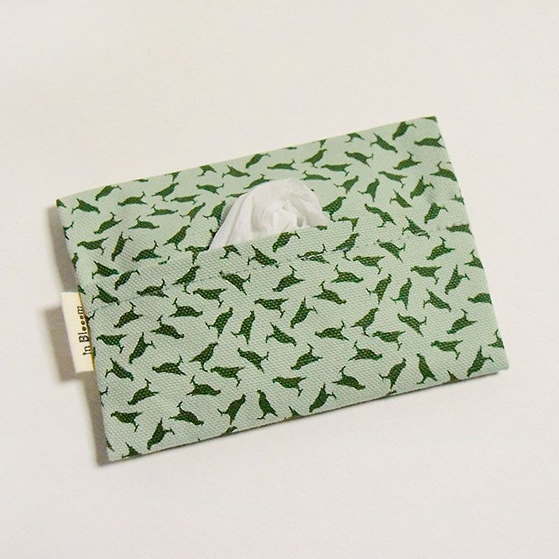 Tissue Paper Sleeve / Crested Myna No.4 / Celadon Green - Other - Cotton & Hemp 