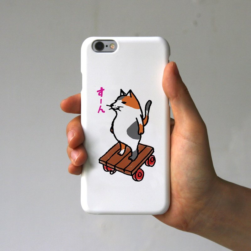 スマホケース　猫がすーん　ホワイト - 手機殼/手機套 - 塑膠 白色