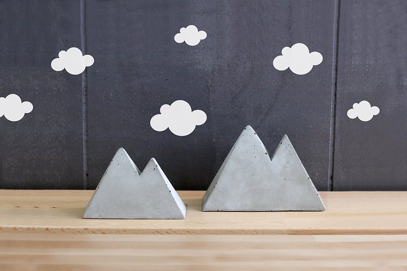 Bare Cement Mountain | Hill Ornament Jewelry Rack Message Board Business Card Rack Diffuser Stone - Items for Display - Cement Gray