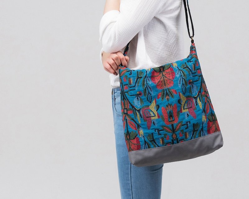 Blue handmade Crossbody Messenger Bags  - Messenger Bags & Sling Bags - Other Materials Multicolor