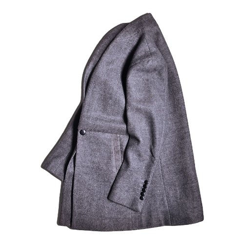INNATE 【 INNATE 】羊毛混紡立領中長版大衣-麻灰色