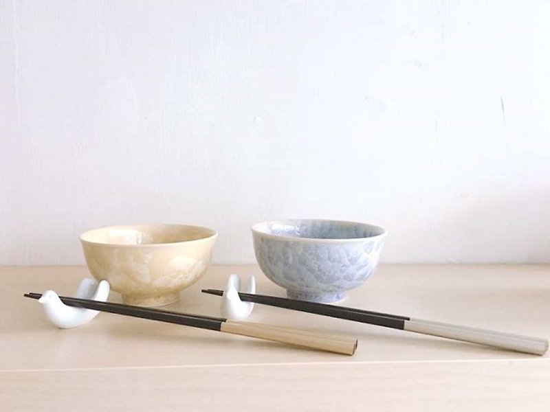 【Wedding Gift】Crystal Flower Couple Bowls - Bowls - Pottery 