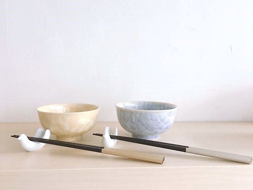 東京食器 - 讓你的料理變漂亮 【結婚禮物】花結晶夫妻對碗 銀花&金花 /陶葊