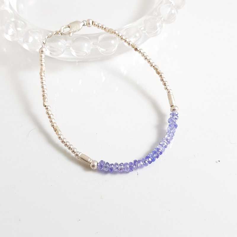 Eternity ~ Tanzanite Sterling Silver Bracelet (Birthstone of December) - Bracelets - Gemstone Purple