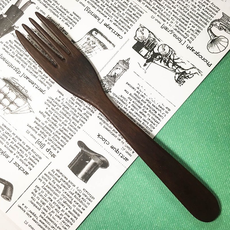 Handmade wooden fork // Household size - ช้อนส้อม - ไม้ สีม่วง