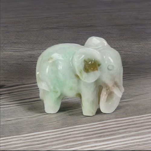 瓔珞珠寶盒 E.L.Jewelry Box 【吉象福壽】飄綠花翡翠大象擺飾 | 天然緬甸玉翡翠A貨 | 送禮