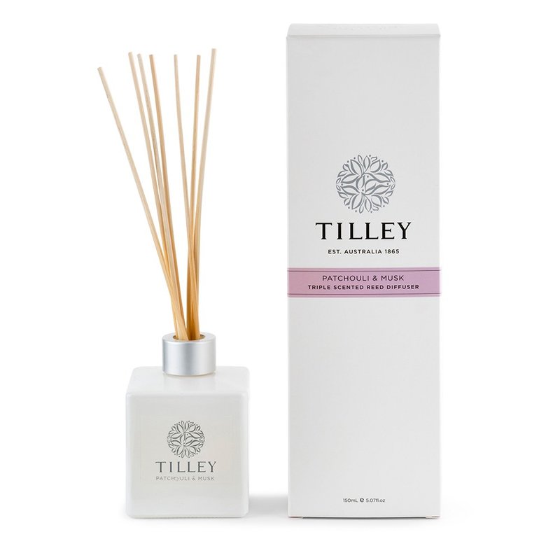 Australian Tilley Royal Classic Diffuser - Patchouli and Musk 150ml - Fragrances - Glass White