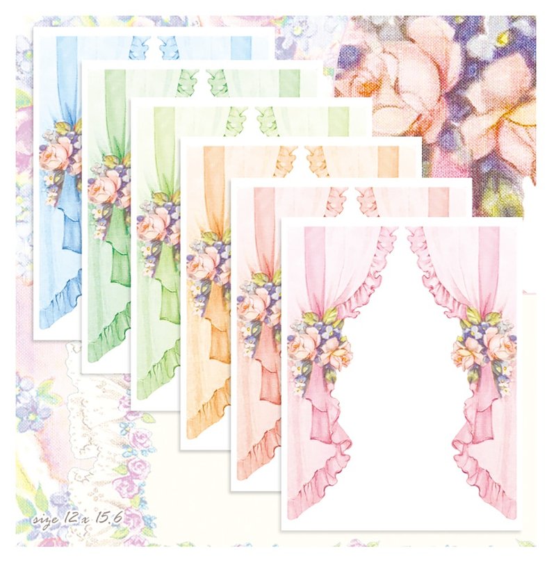 Blooming bouquet curtain sticker - 貼紙 - 紙 