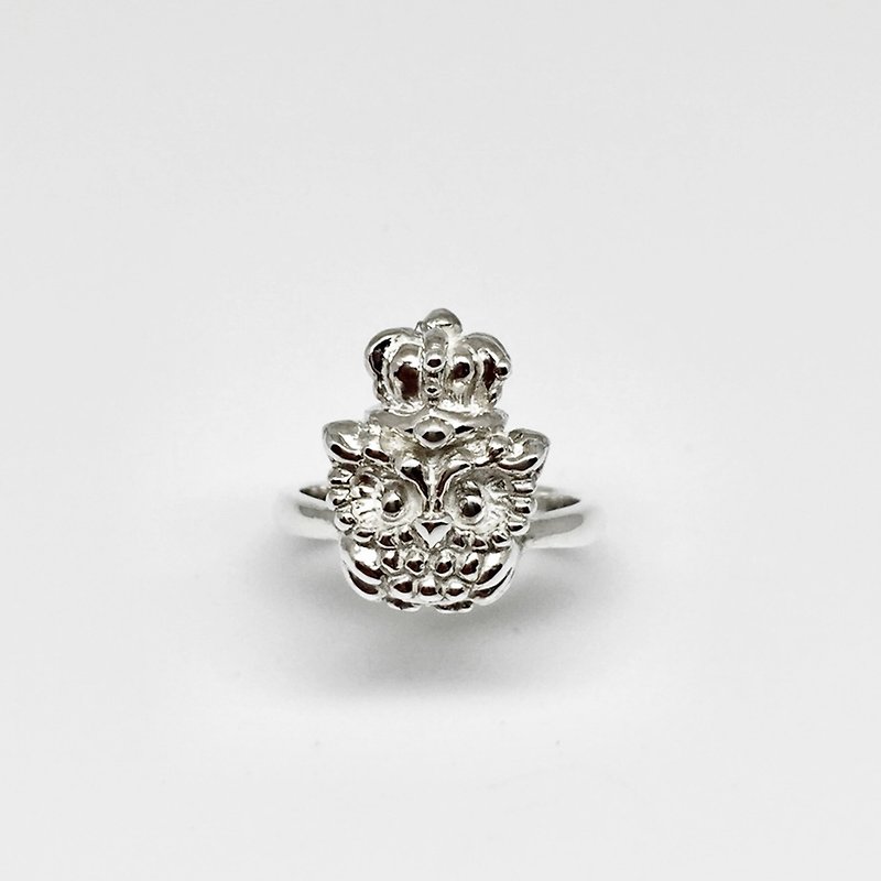 Cute Crown Owl Ring - General Rings - Sterling Silver Silver