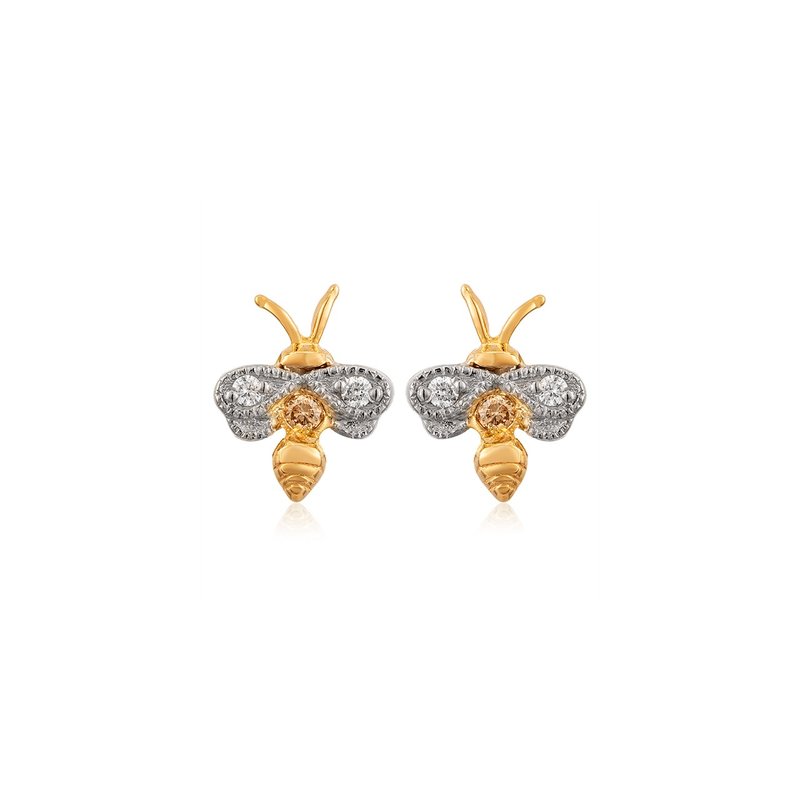 Arte Vitta Minima Diamond Studs - ต่างหู - เครื่องประดับ สีเหลือง