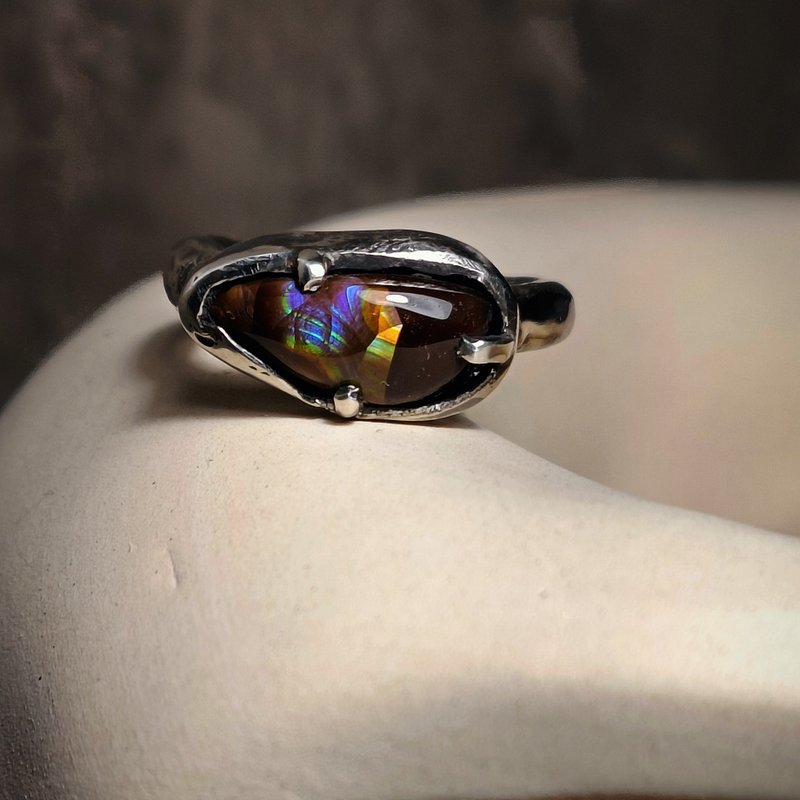 Fire Agate rings - General Rings - Gemstone Black