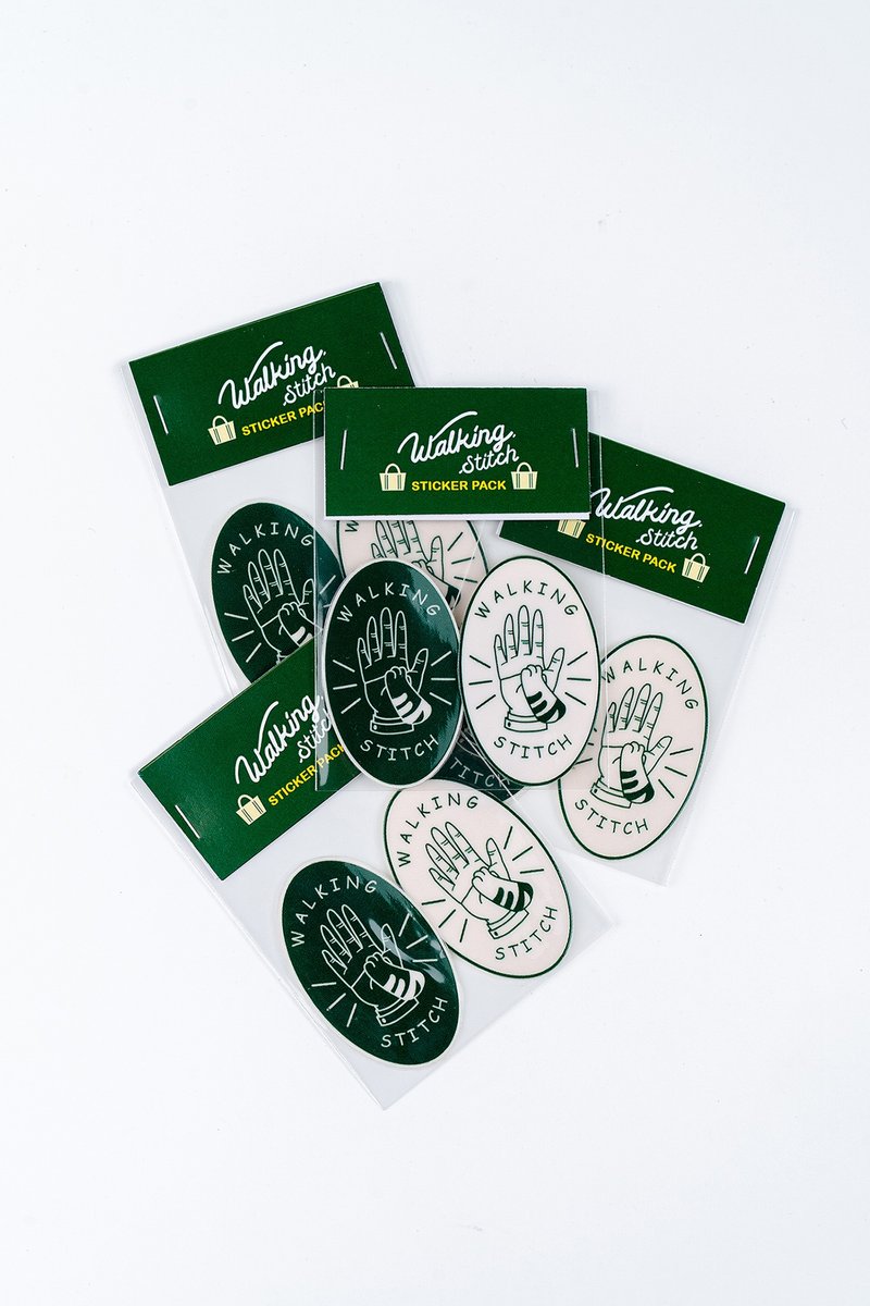 Walking Stitch : Hi-Five : Sticker - สติกเกอร์ - กระดาษ สีเขียว