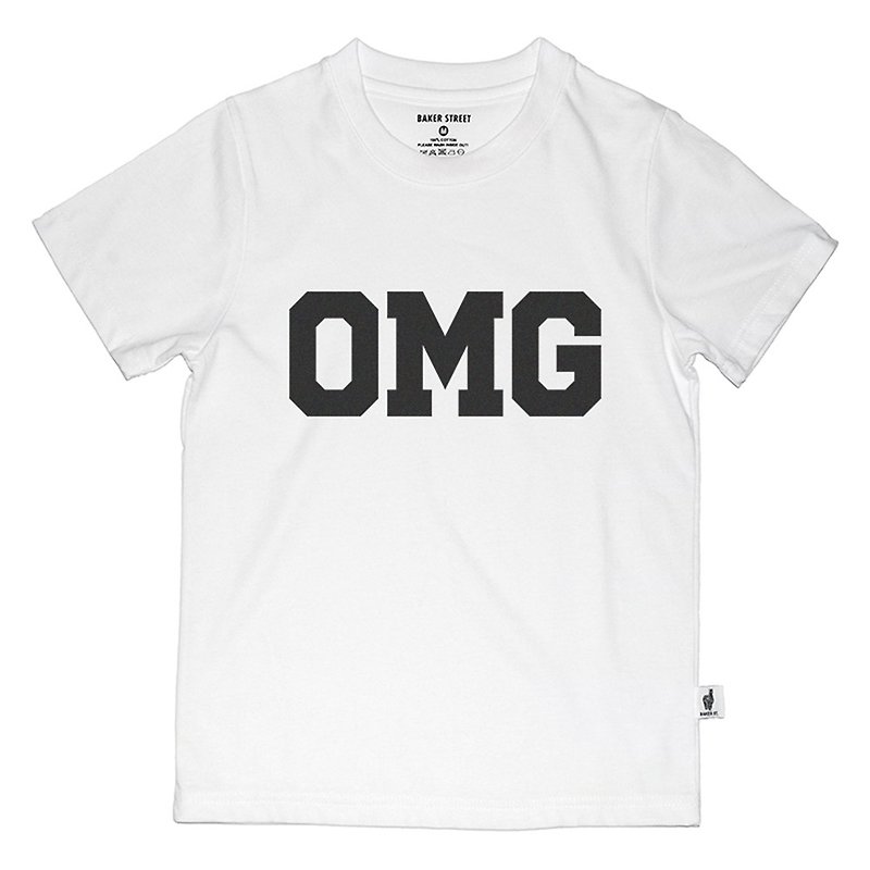 British Fashion Brand -Baker Street- OMG T-shirt for Kids - Tops & T-Shirts - Cotton & Hemp White