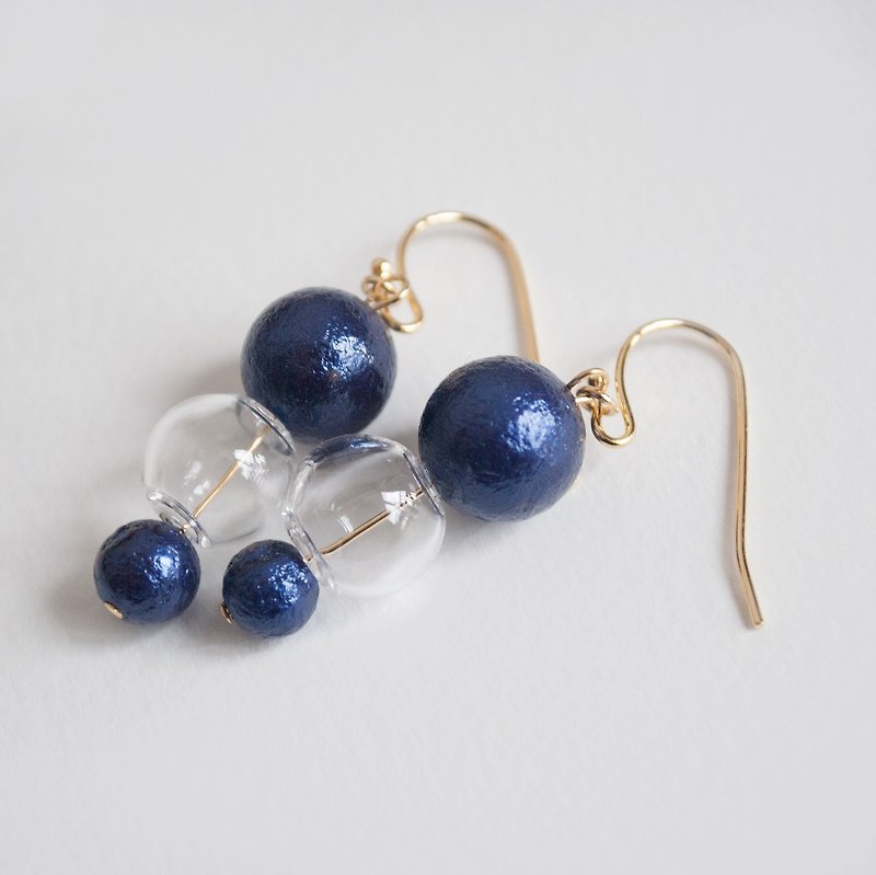 TeaTime Blue Ear Clips - Earrings & Clip-ons - Glass Blue