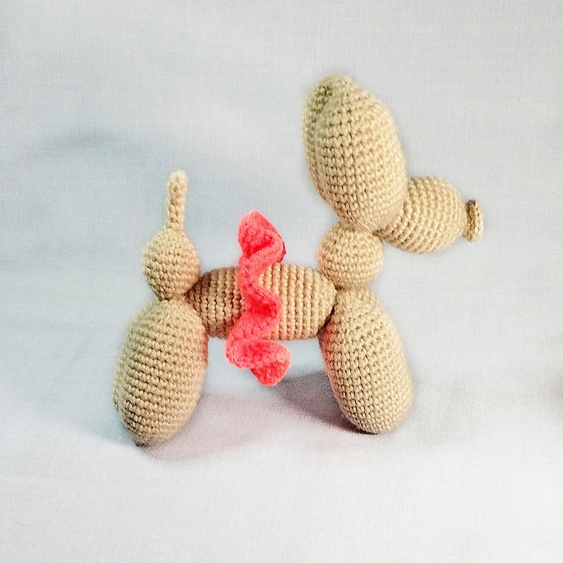 Balloon dog toy Stuffed animal toy Crochet dog in a skirt toy Stuffed animal toy - Kids' Toys - Thread Brown