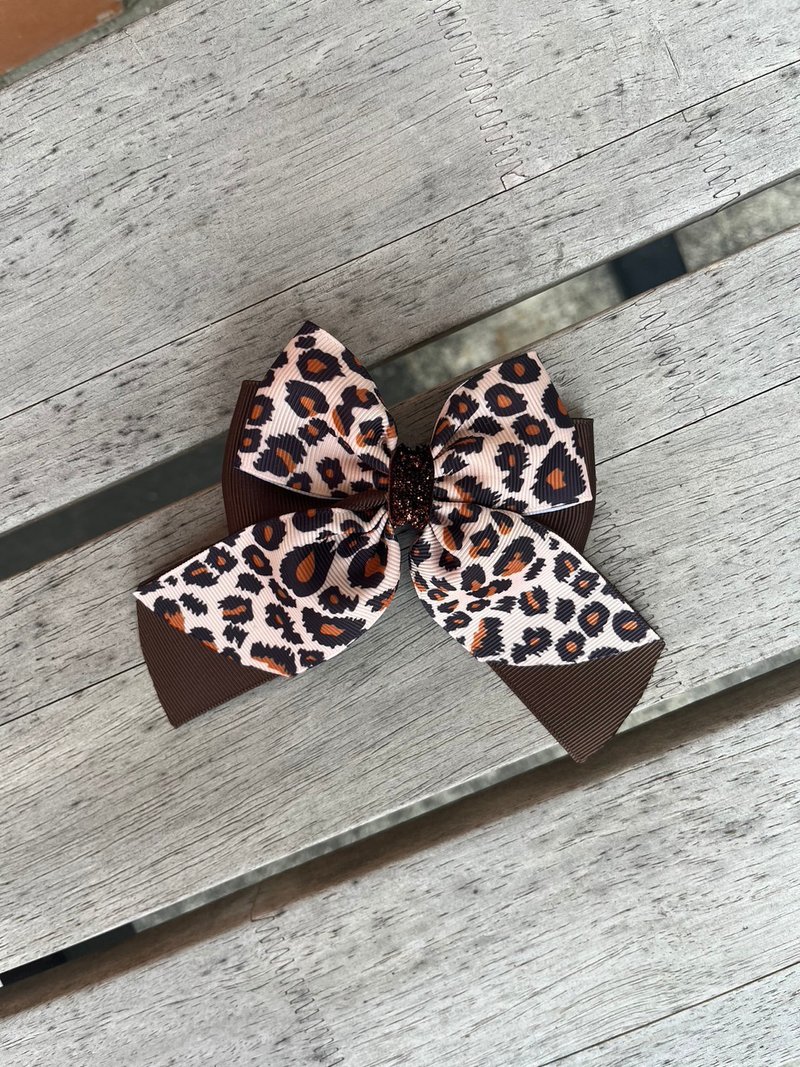 ็Hair ribbon satin clip Zootopia collection Leopard - Hair Accessories - Other Materials 