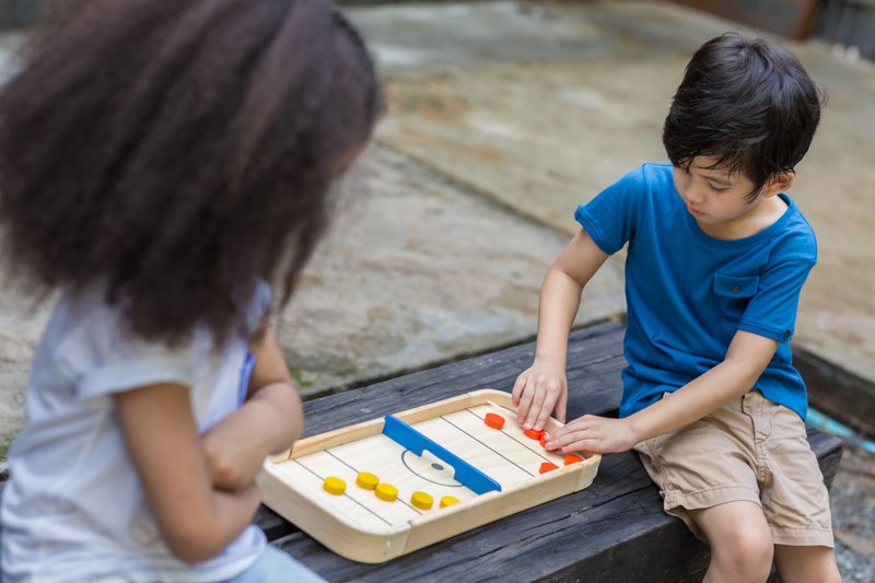 Thailand Plantoys table arena-shuffleboard two-in-one shuffleboard commodity inspection number M74086 - Kids' Toys - Wood Khaki