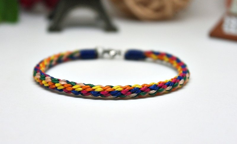 Hand-knitted silk Wax thread style <color knot> //You can choose your own color// - สร้อยข้อมือ - ขี้ผึ้ง หลากหลายสี