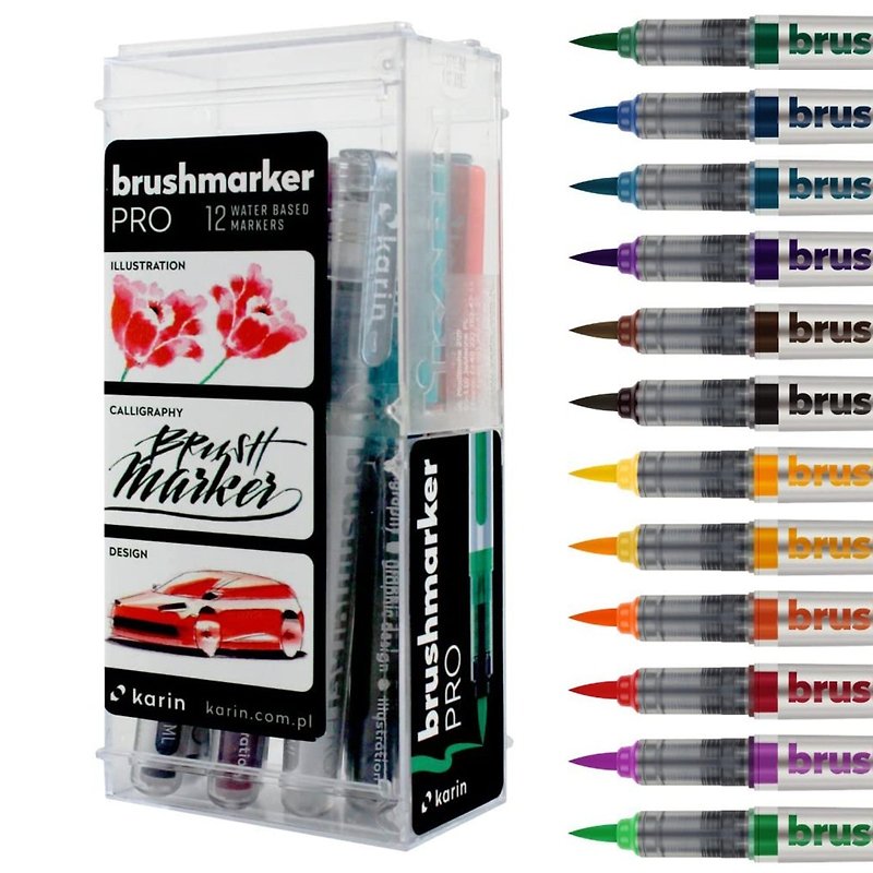 12原色 - 液体ソフトチップ水性ペイントペン BrushmarkerPRO Basic - その他のペン - 塗料 多色