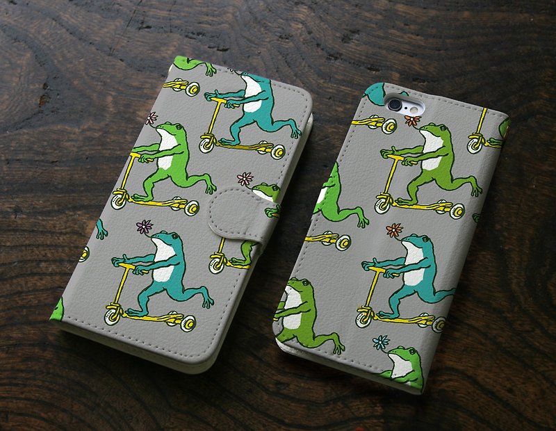 iPhone cover · notebook type frogs and gray - Phone Cases - Polyester Gray