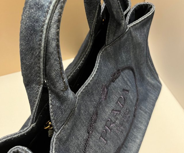 Prada canapa denim 2 way bag – VintageLux